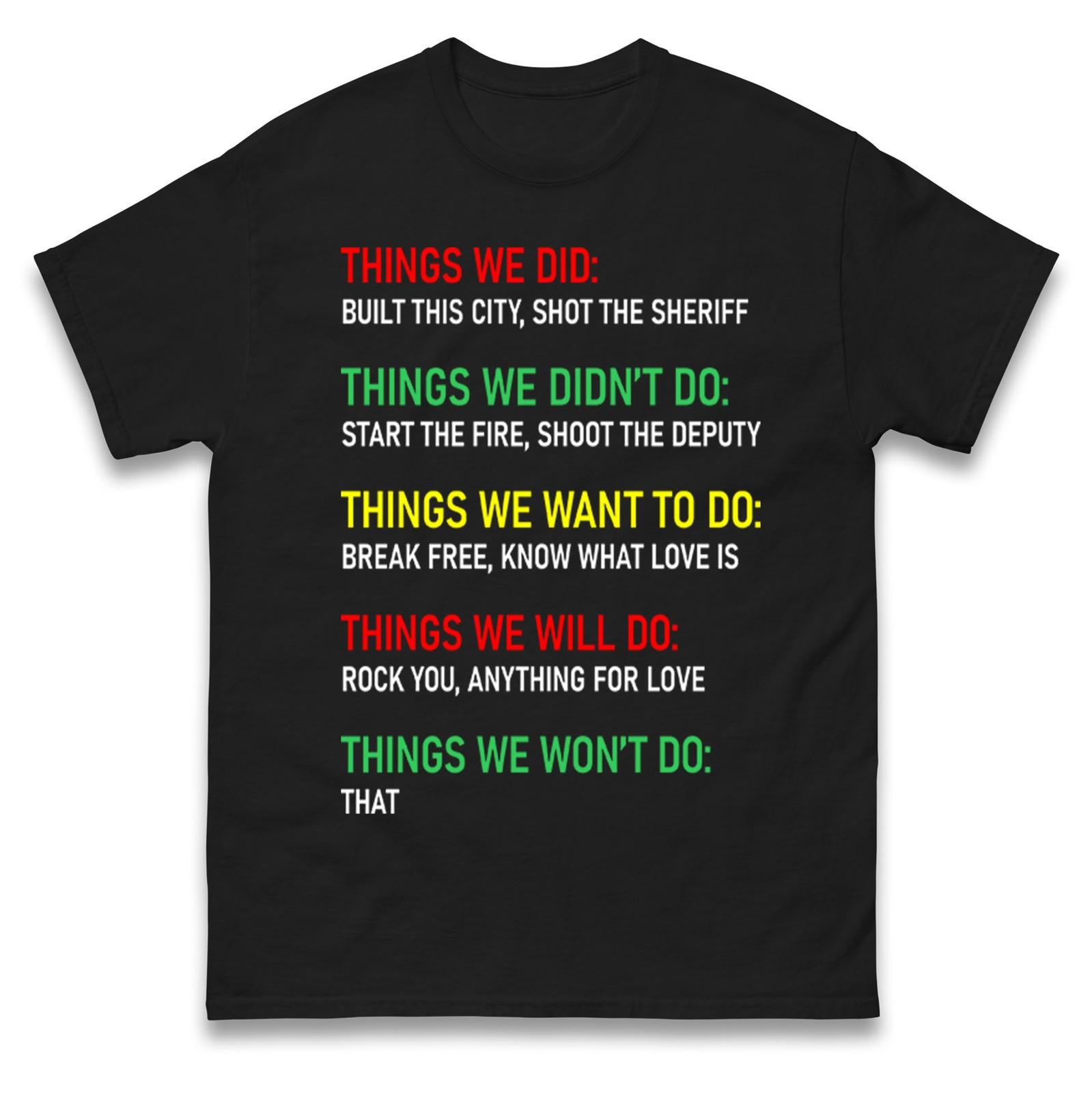 Футболка с надписью Things We Did Music, Музыкальная футболка, Футболка We Built This City S разноцветный