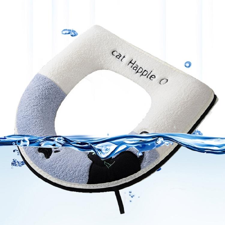 Warm Flannel Toilet Seat Cushion NonSlip Warm Padding Toilet Seat Cover Seat Protector for Home Bathroom Decoration