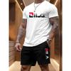 Herren Sommer Strand Sportanzug Lässig Outdoor Basketball Sport Bequem Zweiteiliges Set mit Modischem Lockerem T-Shirt und Shorts