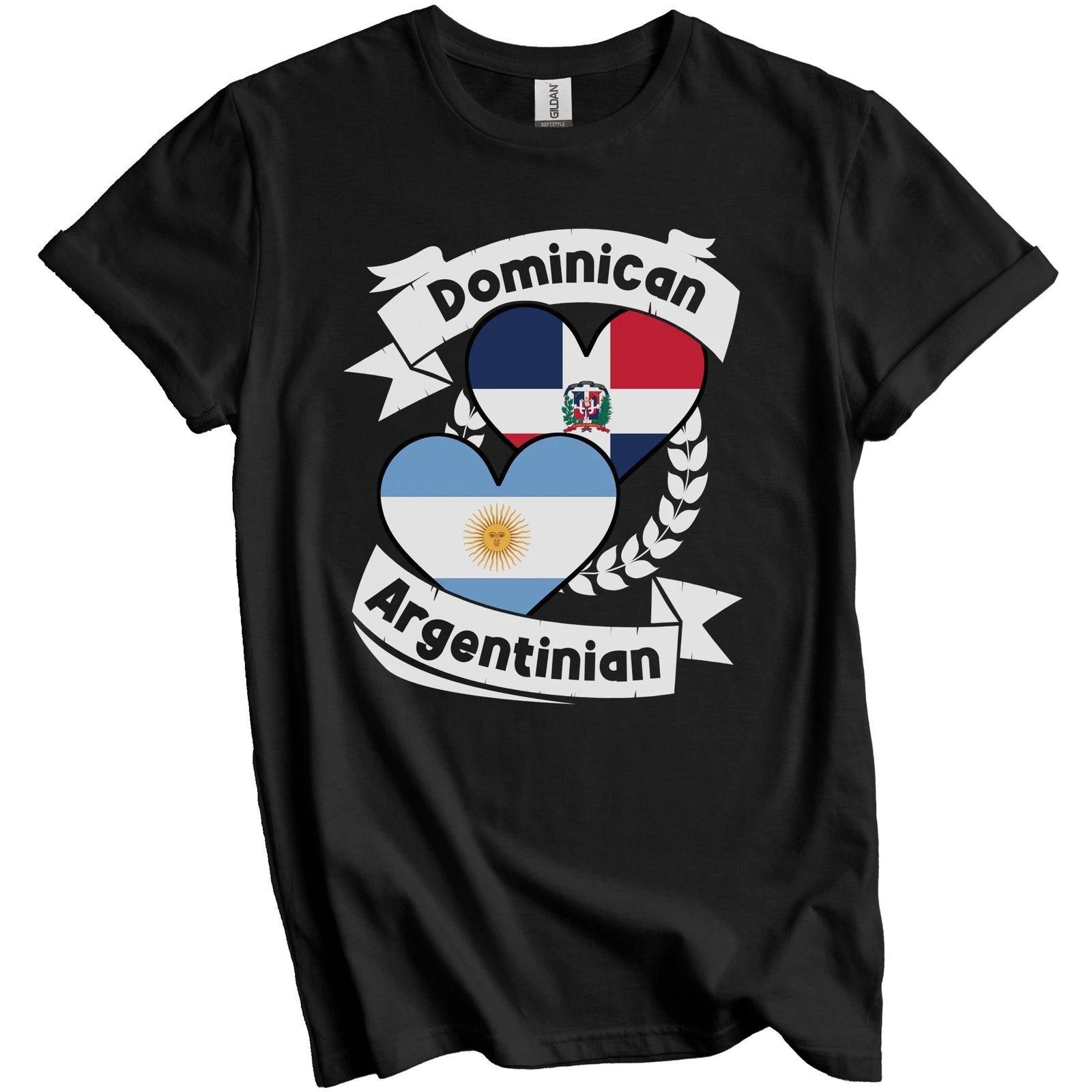 Dominican Argentinian Heart Flags Dominican Republic Argentina T-Shirt 2XL