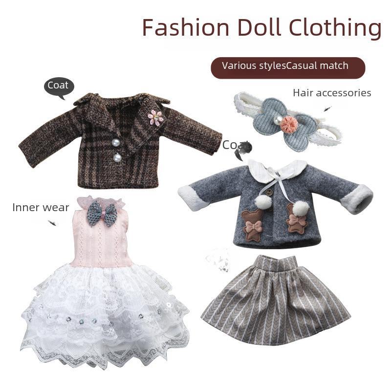 30 cm großes Barbie-Puppen-Prinzessinnen-Ankleideset – Spielhauskostüme für Mädchen