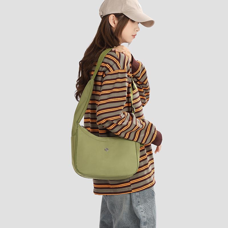 Solid Color Lightweight Shoulder Bag Women's Crossbody Bag Student Class Bag