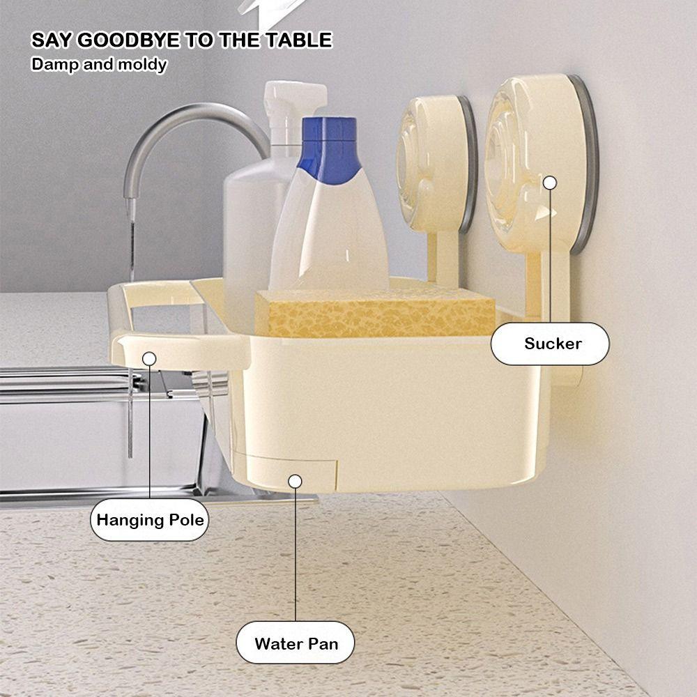 No Punching Kitchen Storage Rack Detachable Large Capacity Sink Drain Basket Multifunctional Wall-mounted Filter Storage Shelf