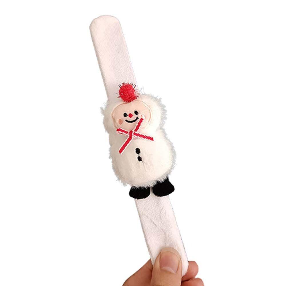 Snowman Santa Wristband With Clap Circle Elk Slap Bracelets Christmas Gifts