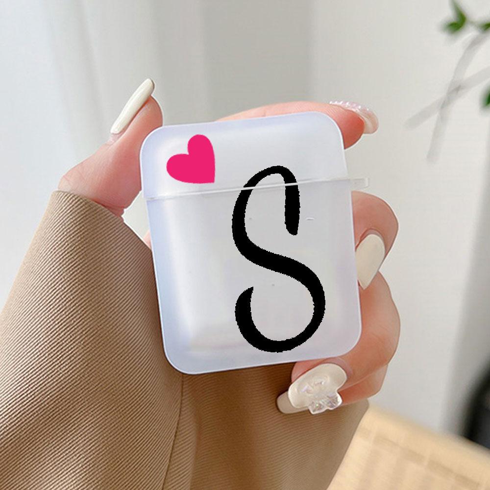 Initial Letter A Z Love Heart Earphone Case for Airpods 4th 3rd Pro 3 2 Cover for Airpod 2 3 1 Protective Accessorie Shell Funda