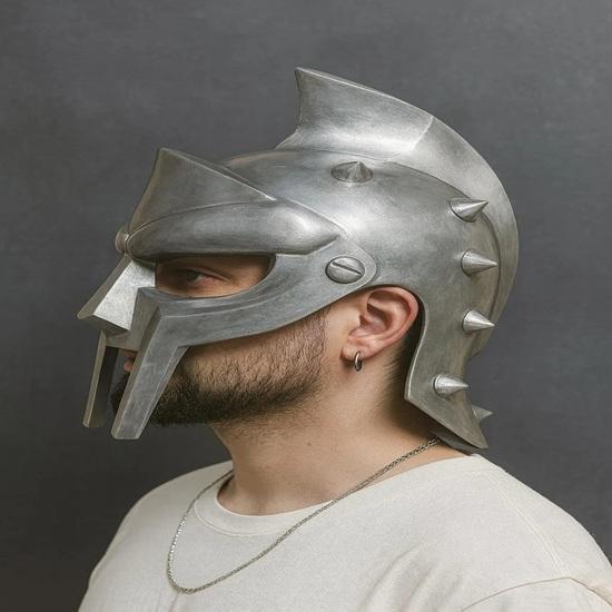 Antik Romersk Gladiatorhjälm Handgjord Spartansk Rustning för Cosplay, LARP, Historiska Återuppföranden Samlargåva