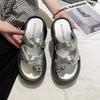 Xiaoxiangfeng Thick-soled Heightening Set of Toe Slippers for Women's Summer Wear Ins2025 New Internet Celebrity Super Fire Design Sandals