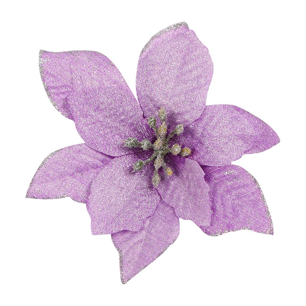 Glitzernde Weihnachtsblumen, künstliche Blumen, frohe Weihnachtsdekoration, Weihnachtsbaumschmuck, 12 Stück