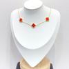 Korean Trendy Gold Four-Leaf Clover Double-Sided Necklace for Women Clavicle Chain Jewelry