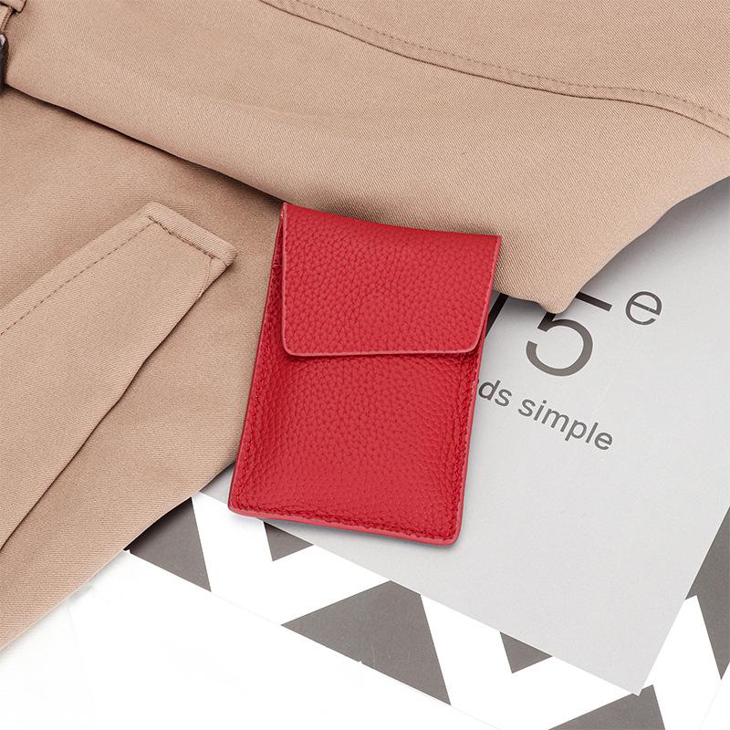 

Genuine leather card bag women s small pull-out design ultra-thin card cover bag 2025 new first-layer cowhide mini card clip малиновий