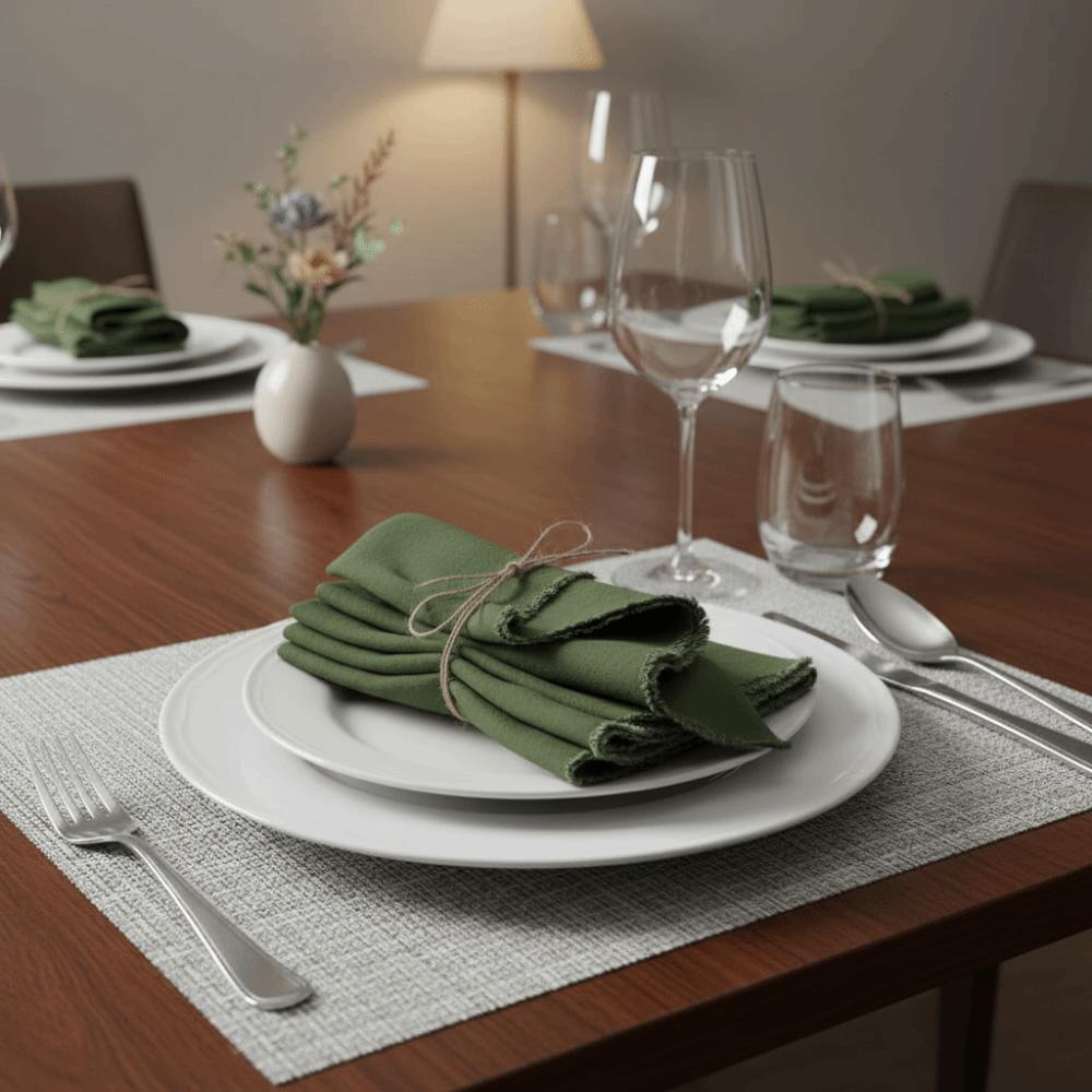 4PCS Rustic Style Cotton Linen Napkins Soft Solid Color Placemats Decorative Eco-Friendly Cloth Napkins Party Supplies