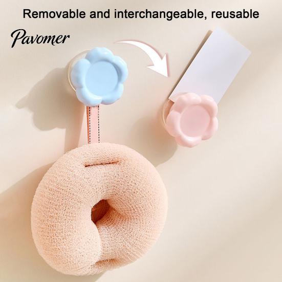 Kitchen Organization Hooks Flower Suction Cup Hook, No Drilling Removable And Reusable Plastic Hanger, Glass Mirror Hangers Waterproof Adhesive
