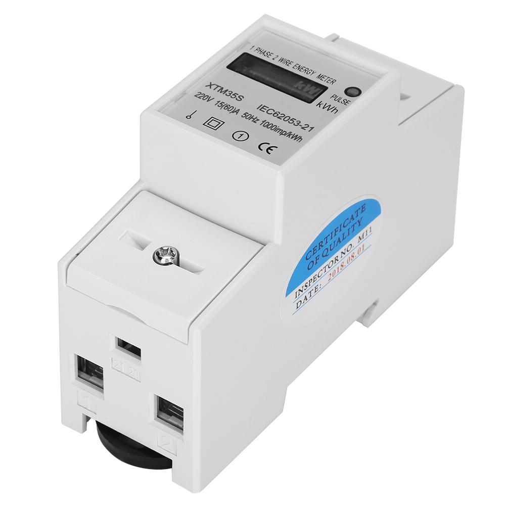 XTM35S 220V Digital 2P Din Rail Electric Meter Electronic KWh Meter