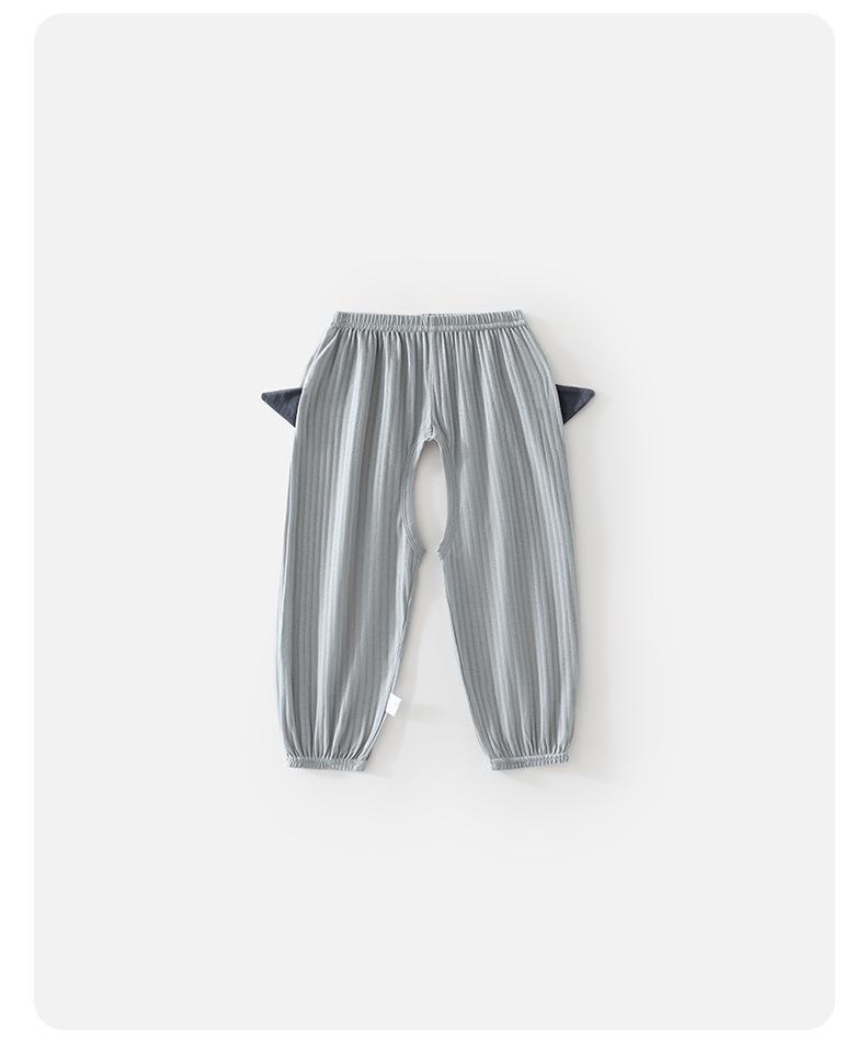 Baby Cotton Open Crotch Summer Pants – Breathable, Cuffed, Anti-Mosquito Style for Boys and Girls.