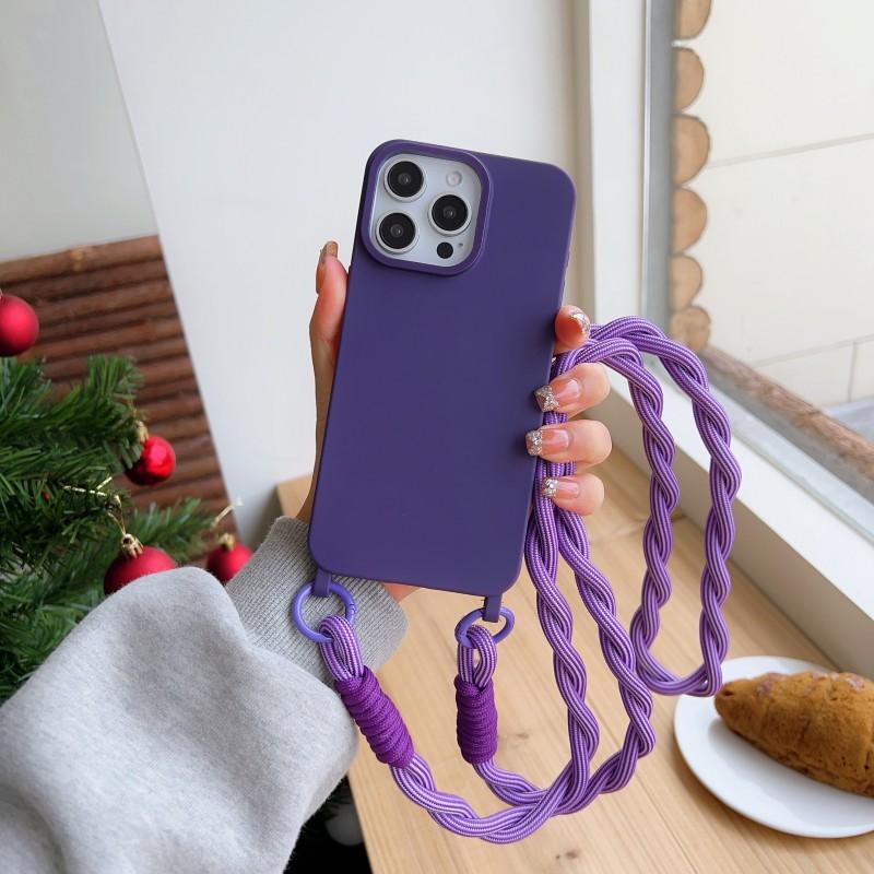 Shockproof Candy Lanyard Case For iPhone 17 Pro Max 14 12 11 13 15 16 Plus Air Crossbody Neck Cord Rope Strap Soft TPU Cover
