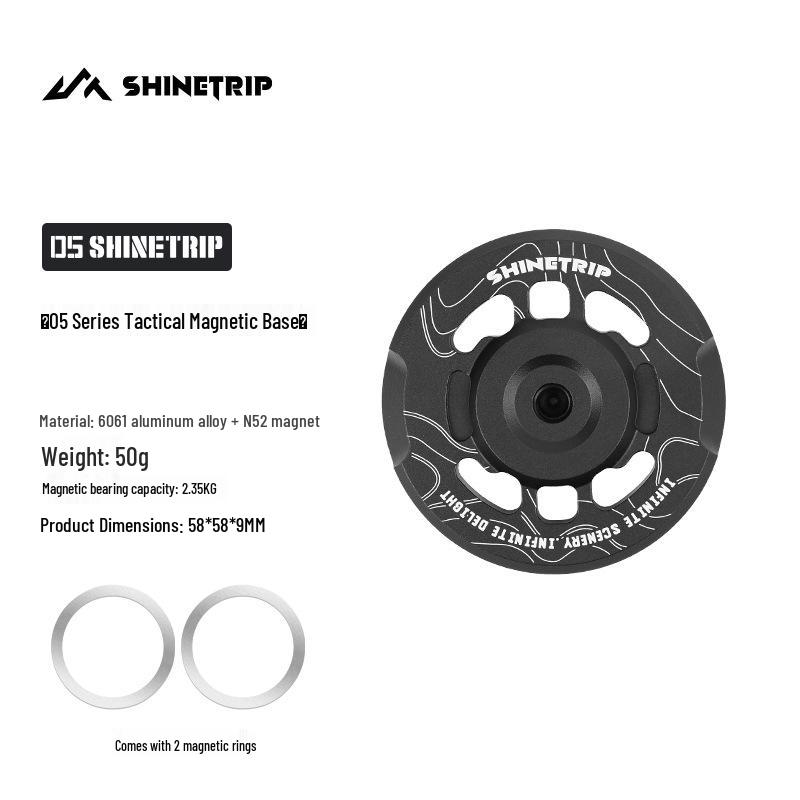 ShineTrip Outdoor Tactical Magnetic Base Camping Bracket with 1/4 Screw Port Expansion