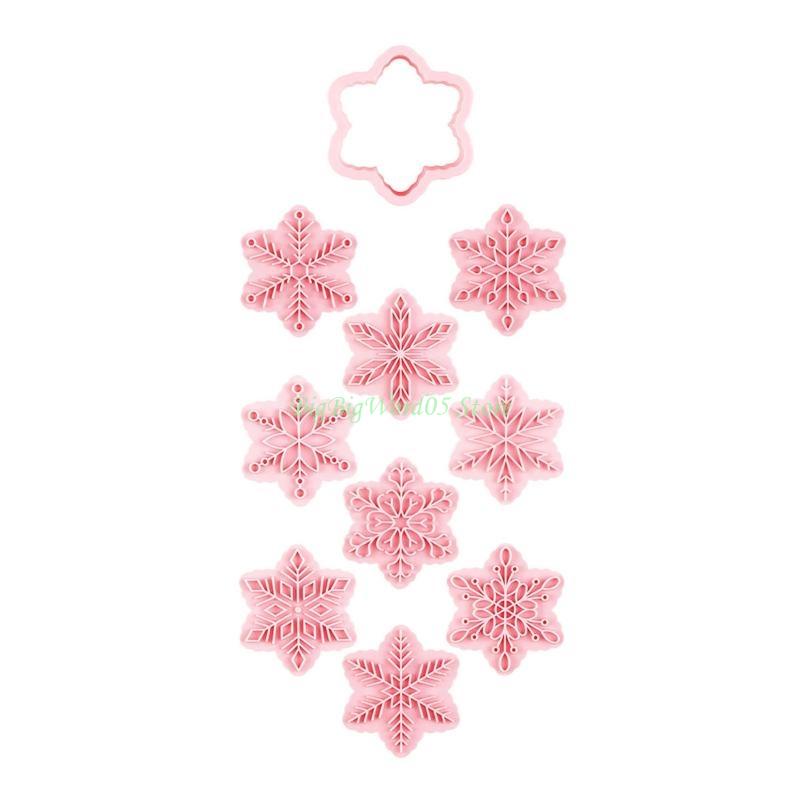 24TE 9 Pcs/Set DIY Cartoon Biscuit Mould Cookie Cutter 3D Biscuits Mold Plastic Baking Cookie Stamp Cookie Decorating Tools