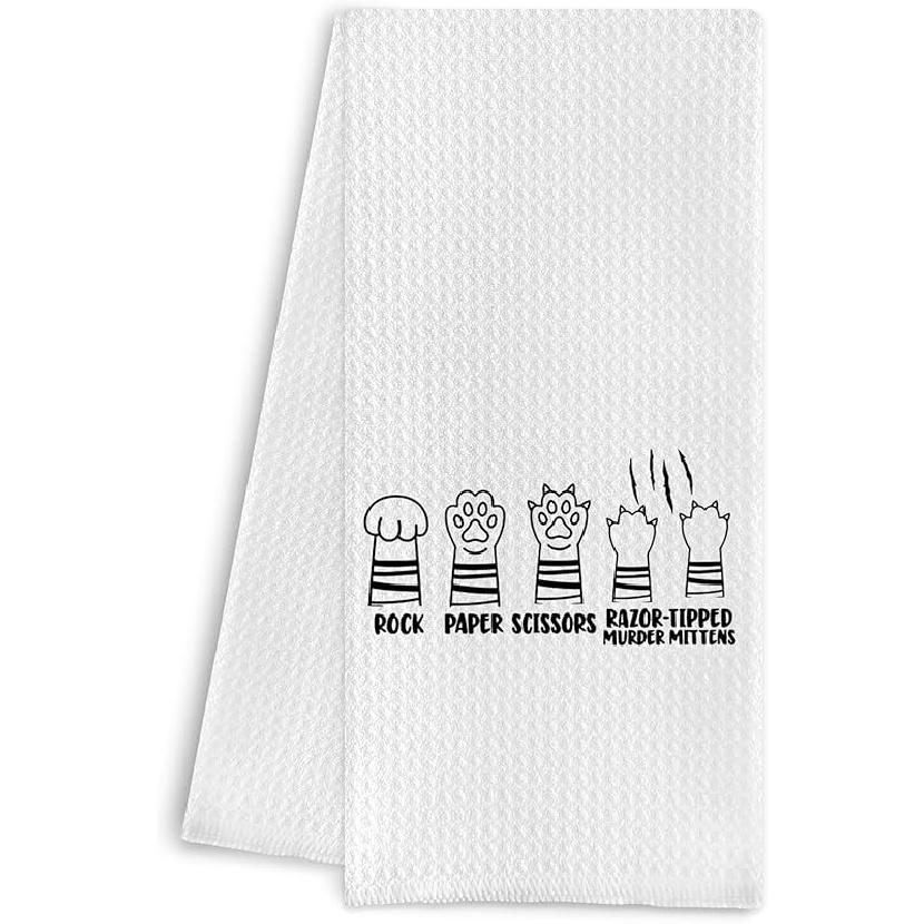 Funny Cat Kitchen Hand Towels - Cat Dish Towels, 16 X 24 Inches (Judging You)