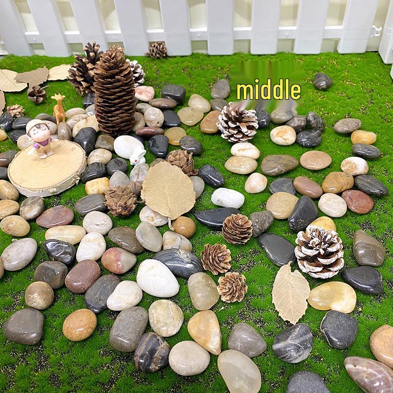 Natural Yuhua Cobblestone Pebbles for Fish Tanks - Small White & Colored Decorative Stones for Turtle Tanks & Landscaping