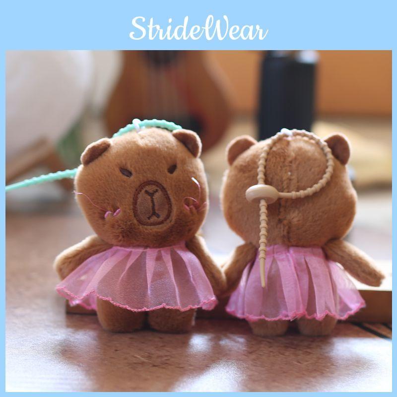Capybara Cute Cartoon Animal Plush Keychain Soft Pp Cotton Filling Bags Keys
