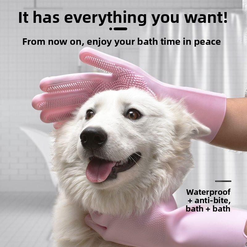 Haustier-Badehandschuhe, Katzenreinigung, Fellpflege, Massagekamm, Kratz- und Bissfest, Hunde-Tiefenreinigungs- und Enthaarungshandschuhe
