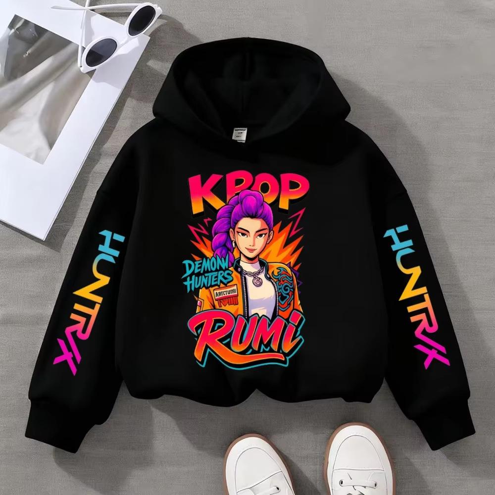 Ropa Infantil Kpop Caza de Brujas, Incluyendo Sudaderas con Capucha y Sudaderas de Moda para Niñas y Niños de 3 a 12 Años para Primavera y Otoño