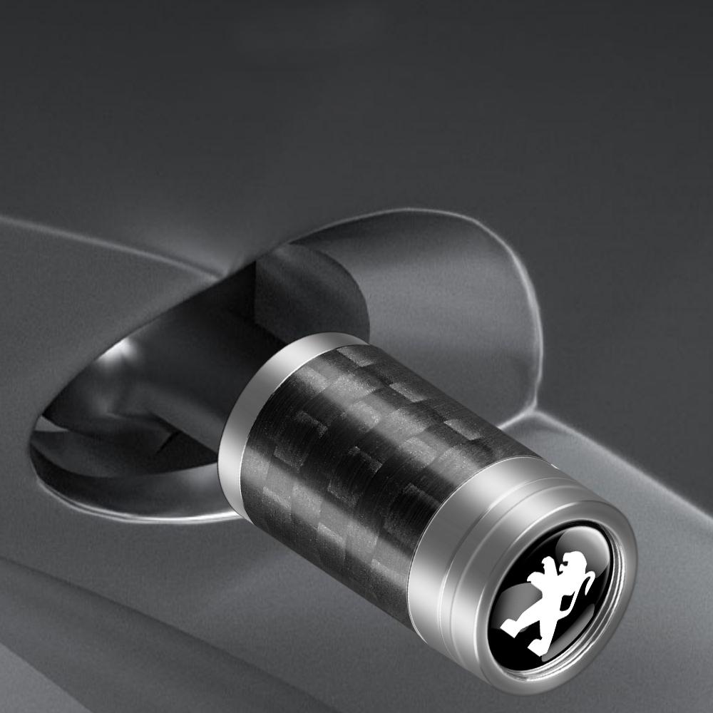 4Pcs Metal Carbon Fiber Car Wheel Valve Stem Dust Cap For Peugeot 206 207 5008 407 408 508 106 107 208 306 307 308 108 2008 3008