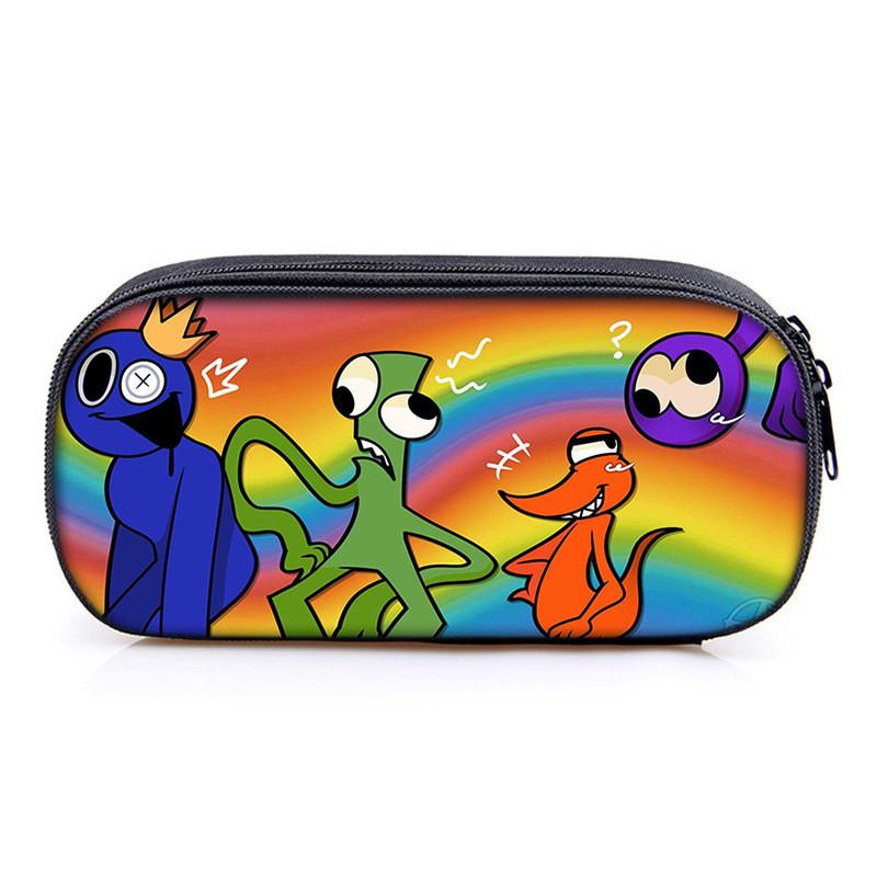 Rainbow Friends Pencil Case With Polyester Material For School Kids Gift Storage Organizer