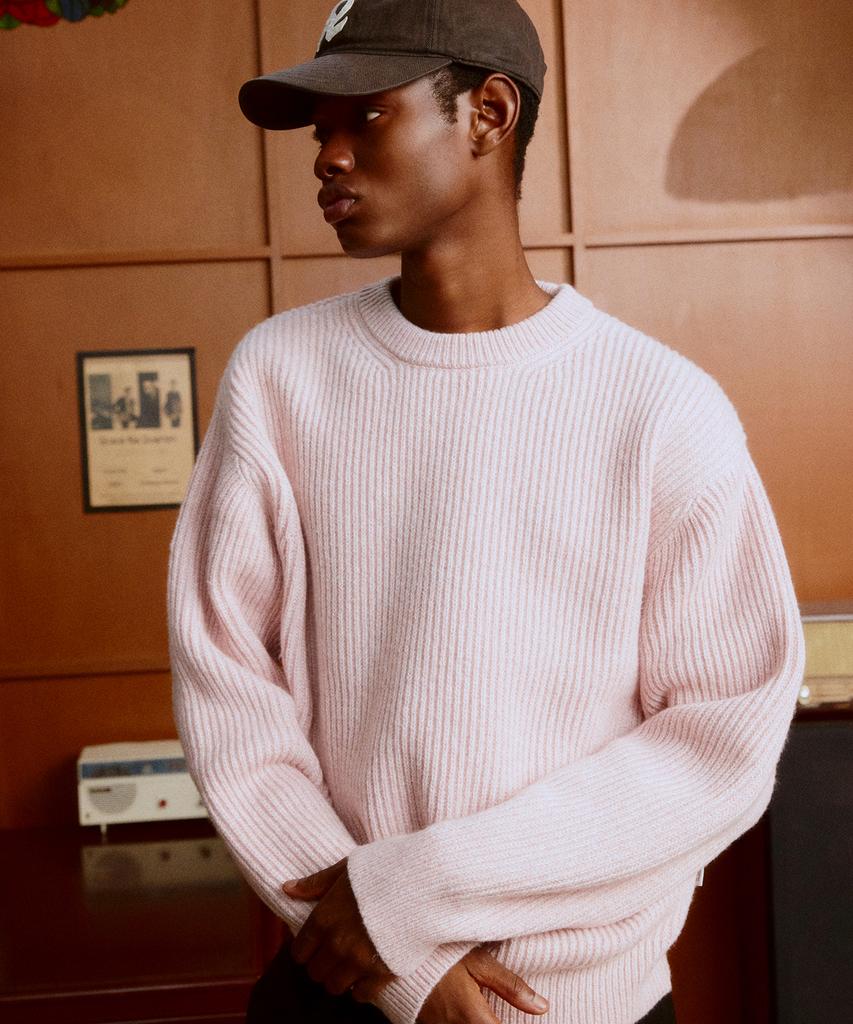 DTHIRTYONE Multi-Tweed Sweater (Powder Pink)