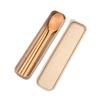 Natural Wooden Spoon With Box Handmade Wooden Fork Chopsticks Dinner Kit Kitchen Accessories