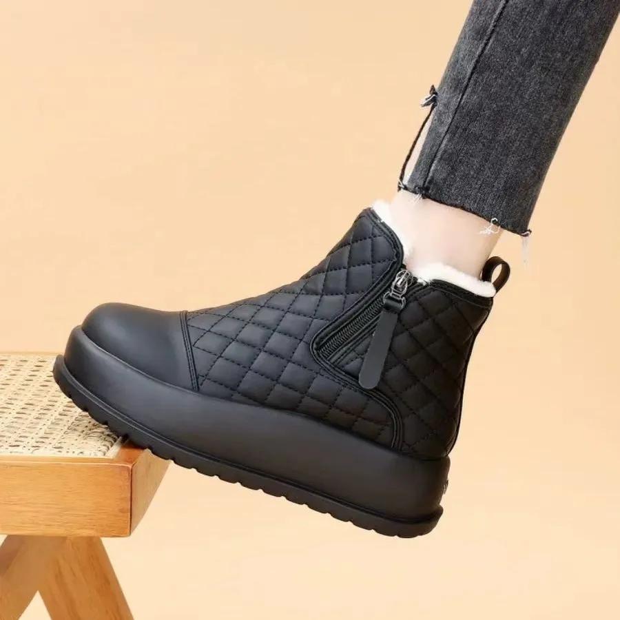 Snow Boots, Warm Short Boots, Women's Fashion, Thick-soled Cotton Shoes, Plus Velvet Thickening