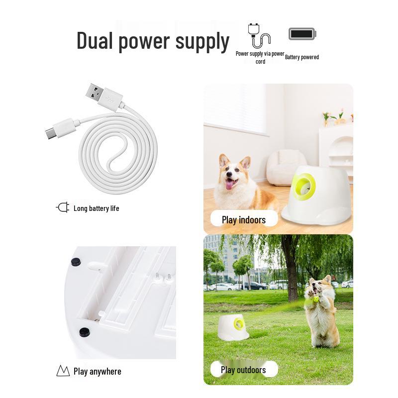 AFP Electric Dog Tennis Ball Launcher: Bite-Resistant Automatic Ball Thrower for Pets