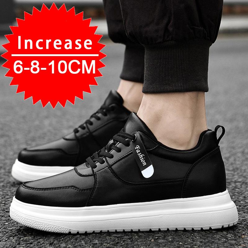 Sneakers da Uomo Scarpe con Rialzo Aumentano l'Altezza Soletta 7-8CM Scarpe con Tacco Alto Vera Pelle Scarpe Sportive
