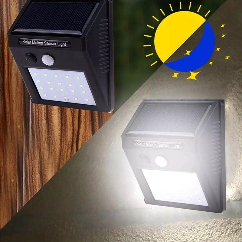 Solar LED Wall Light IP65 Waterproof Motion Sensor Outdoor Security Lamp for Garden Patio Yard Fence