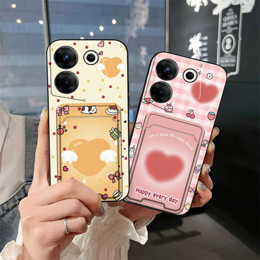 TPU Card Slot Phone Case For Tecno Camon20 Pro 5G/CK8n Fashion Design Cute Graffiti Cover Shockproof Silicone Cartoon
