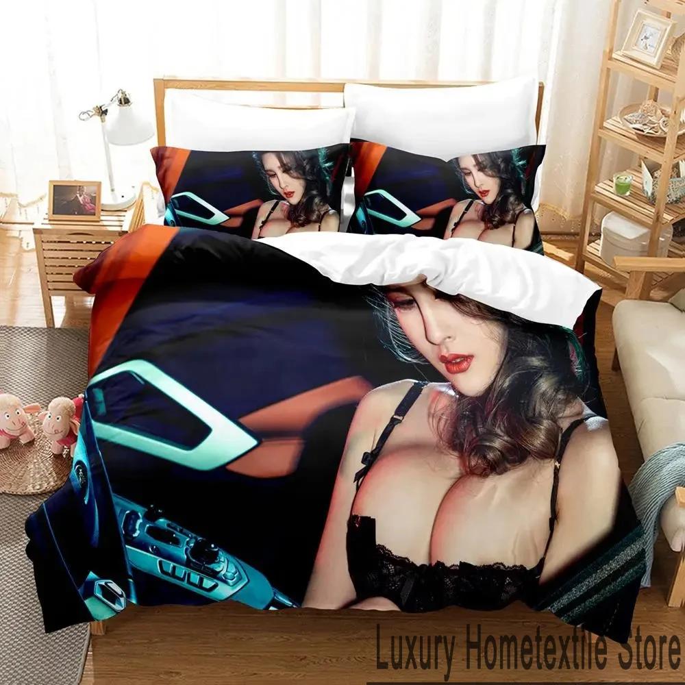 Cute Y2K Girls Sexy Bedding Set Boys Girls Twin Queen King Size Duvet Cover Pillowcase Bed Boys Adult Home Textileextile