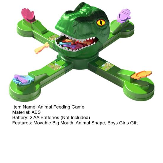 Electric Dinosaur Feeding Game Toy Movable Big Mouth Frog Food Launcher Multiplayer Competitive Animal Feeding Toy Toddlers Boys Girls