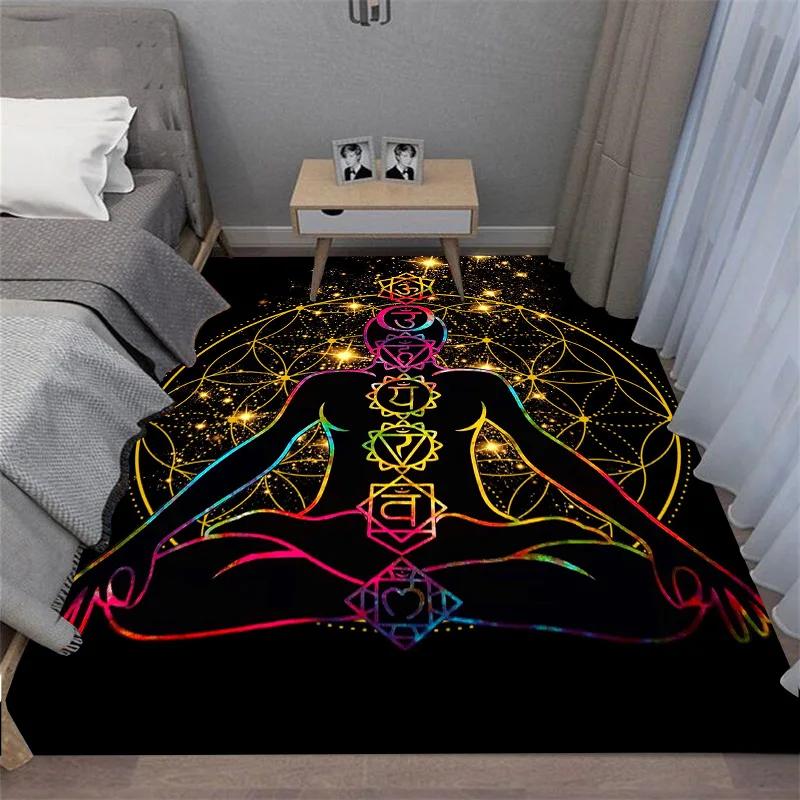 3D Chakra Printed carpet non-slip carpet door mat Yoga mat bedroom decoration area rug bedroom decor birthday gift
