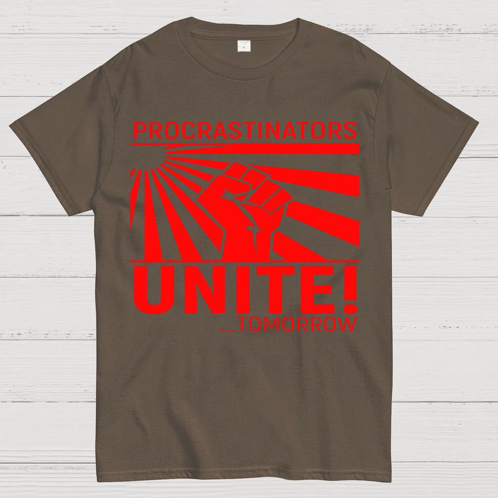Procrastinatori Uniti Muro Unisex 100% Cotone Estiva Casual Fresca Larga T-Shirt