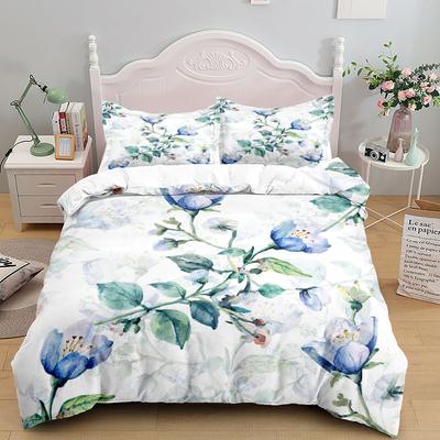 Watercolor Flowers Bedding Set Small Single Twin Double Queen King Cal King Size Bed Linen Set