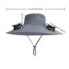 Outdoor-Fischerhut mit solarer USB-Ladefunktion und Lüfter, Kühlhut für Herren, Sonnenschutz, Fischerhut für Outdoor, Reiten, Wandern, Angeln