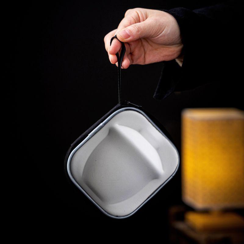 Plant ash ceramic tea set handheld tea pot, travel teaware quick- cup portable outdoor 1 teapot  3 cups, gongfu teaware