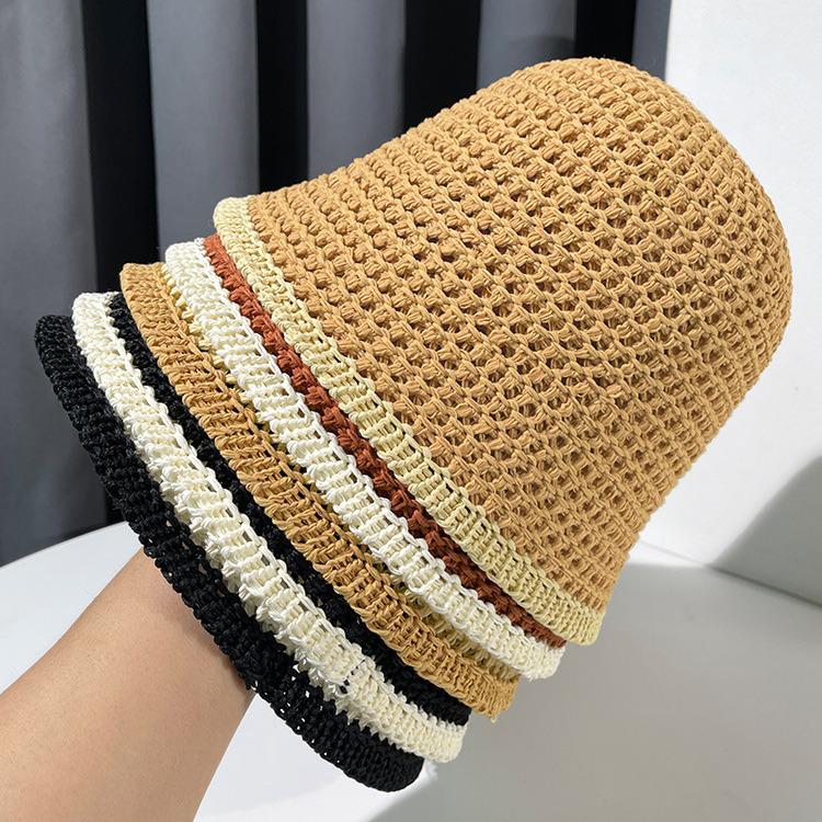 Women's Summer Artistic Japanese Breathable Bucket Hat - Small Face Effect, No Makeup Look, Hollow Design