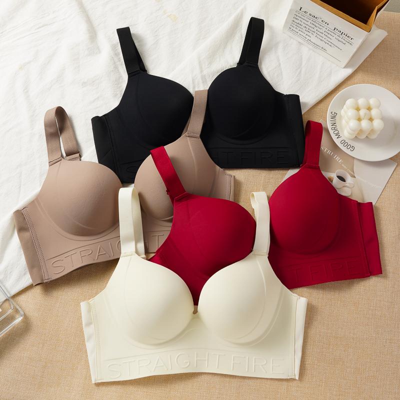 Women's Seamless Tank Top Bra Comfortable Push-Up Bra with Side Gathering Plus Size Bra