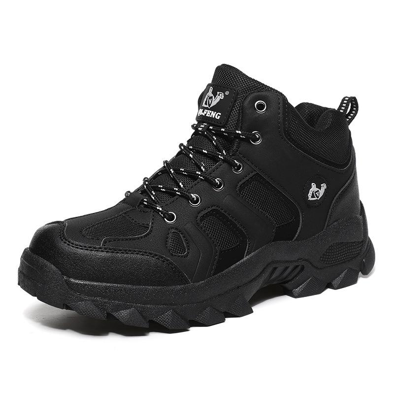 Mid-Top Cotton Outdoor Hiking Shoes - Warm, Unisex, Plus Sizes, Dad Style