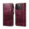 Denior iPhone 17 Genuine Leather Flip Case with Card Slot & Drop Protection