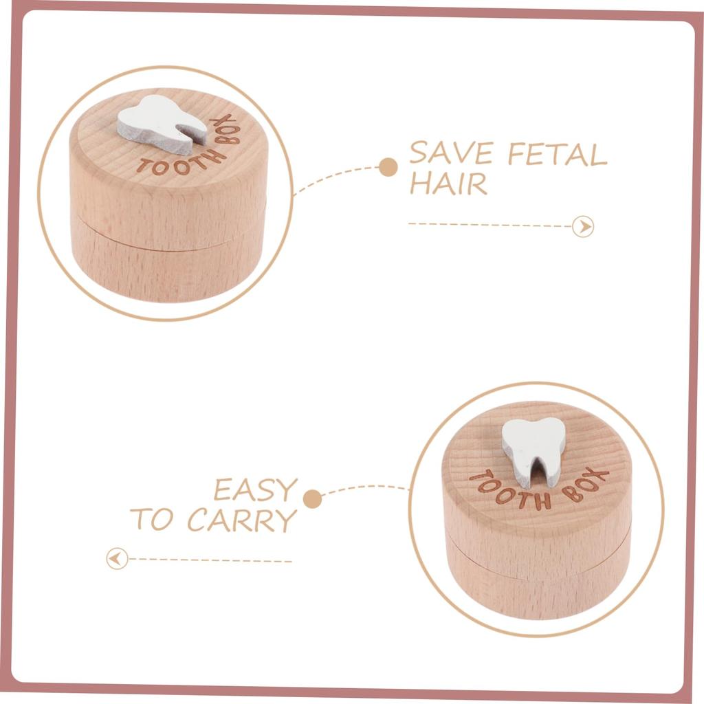 3D Original Wood Carved Tooth Keepsake Box | Cute Tooth Storage Box, Minimalist Design, Made of Natural Beech Material