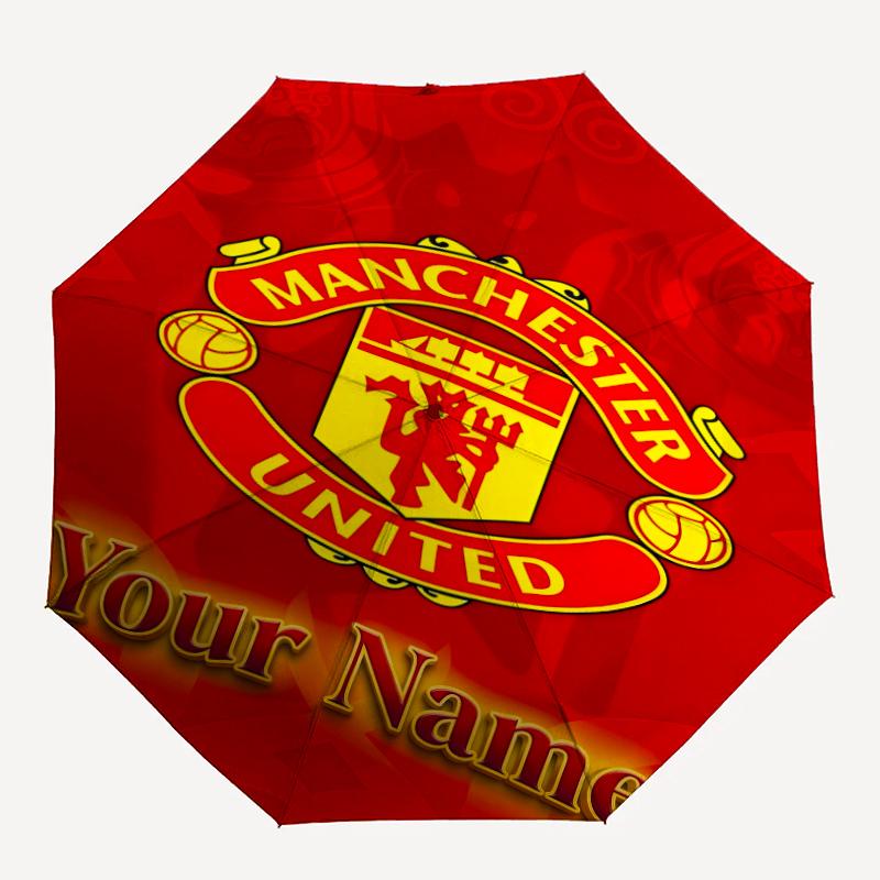 Personalized Name M-Manchester Print Umbrella, UV Shielding. It Has Eight Sturdy Ribs for Outdoor Use And Perfect As a Holiday Gift