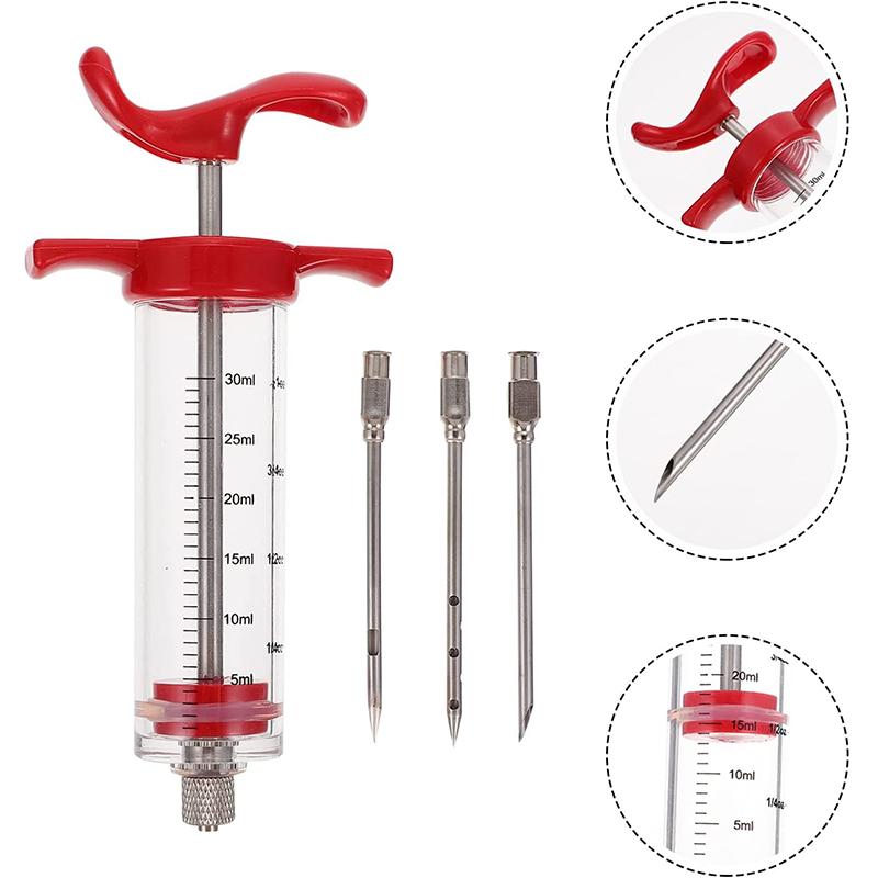 Stainless Steel Spice Syringe Marinade Injector Flavor Syringe Cooking Meat