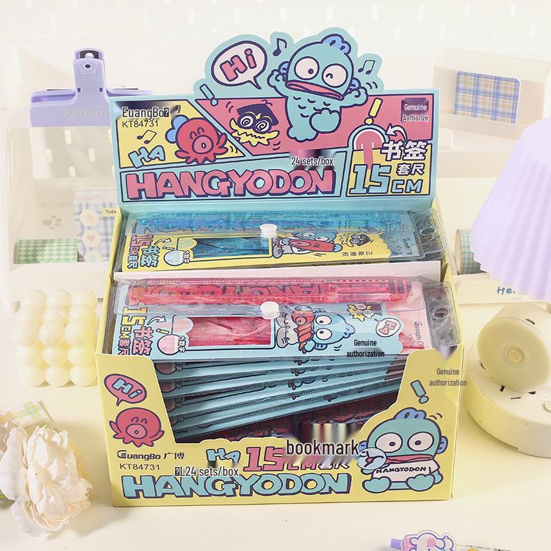Sanrio 15cm Ruler Set: 4-Piece Cute Straight, Triangle, Wavy, and Scale Rulers for Students 15cm